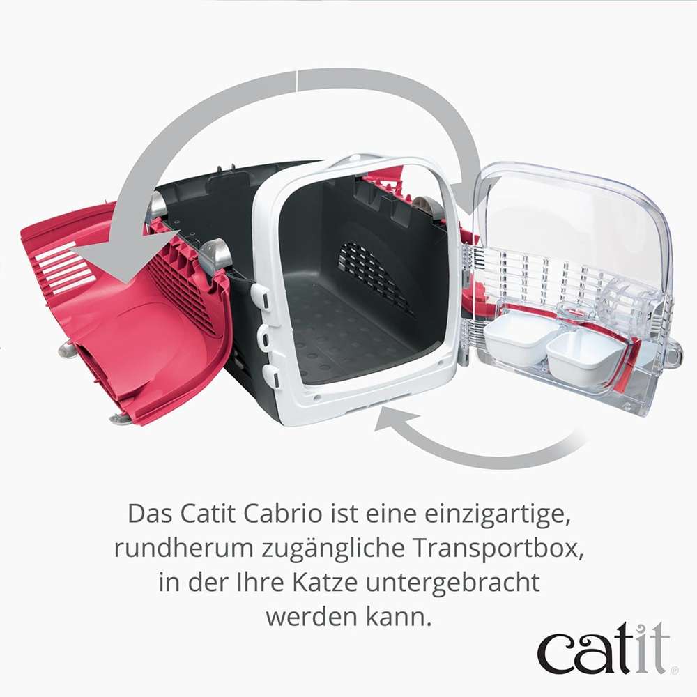 Bei dieser Transportbox können das gesamte Oberteil und auch die Front-Tür geöffnet werden. 