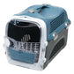 Verschlossene Catit Cabrio Transportbox, blau-graues Modell.