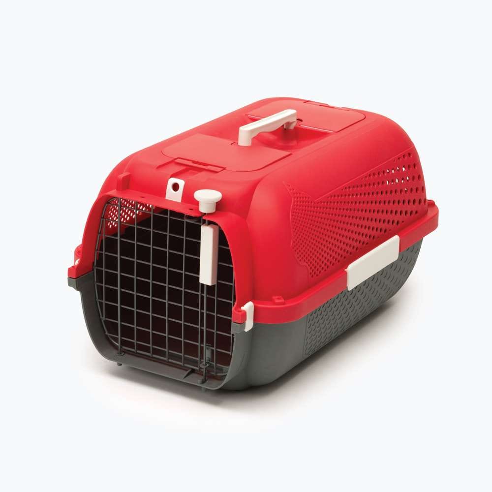Mittlere, rote Catit Transportbox für Katzen
