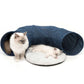 Zwei Katzen mit dem "Catit Vesper Tunnel", blau.
