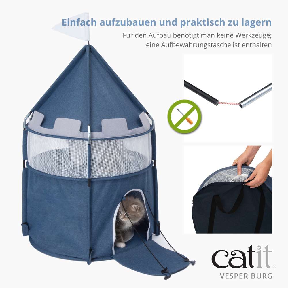 Für den Aufbau benötigt man keine Werkzeuge. Eine Aufbewahrungstasche ist enthalten.