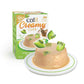 Verpackung und das ausgepackte Futter von "Catit Creamy Cups" der Sorte "Huhn & Kiwi".