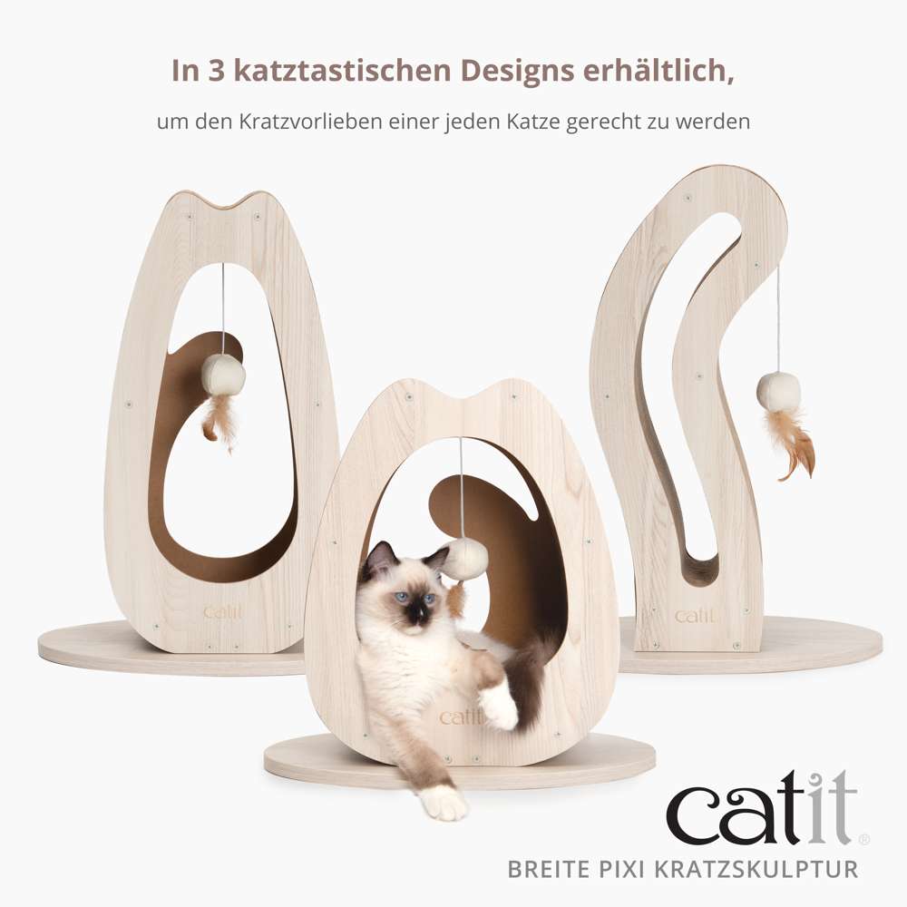 In drei klassischen Designs erhältlich, um den Kratzvorlieben einer jeden Katze gerecht zu werden.