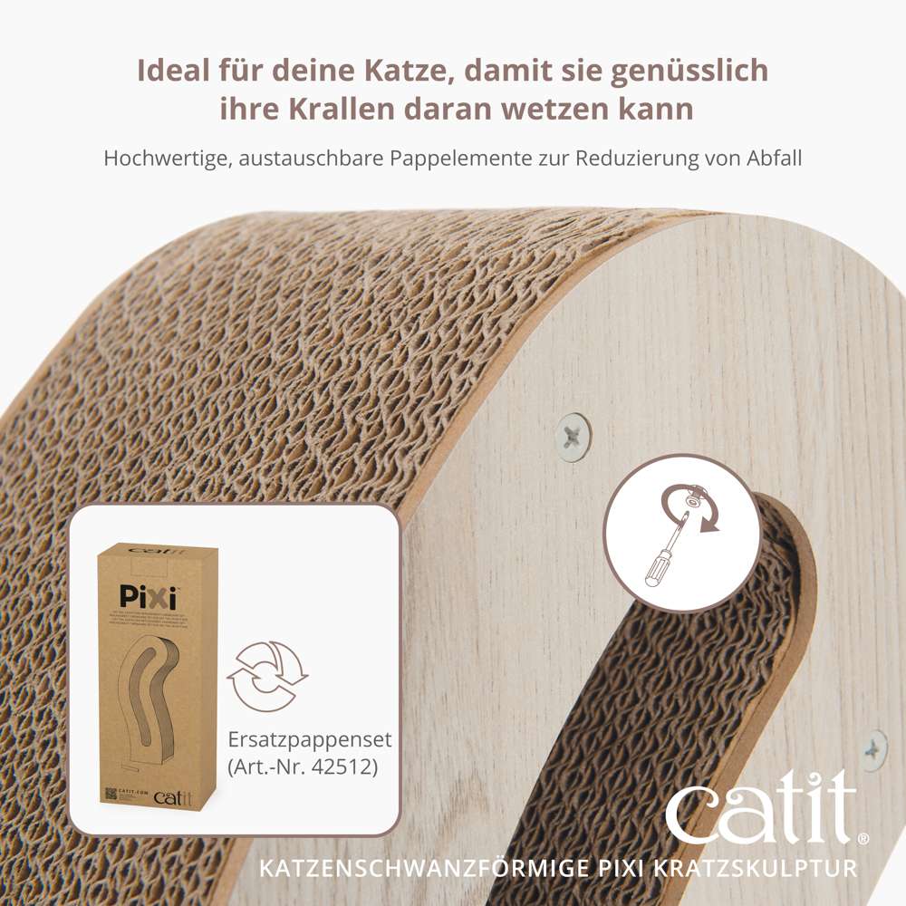 Ideal für deine Katze, damit sie genüsslich ihre Krallen daran wetzen kann. Hochwertige, austauschbare Pappelemente zur Reduzierung von Abfall. Ersatzpappenset: 42512.