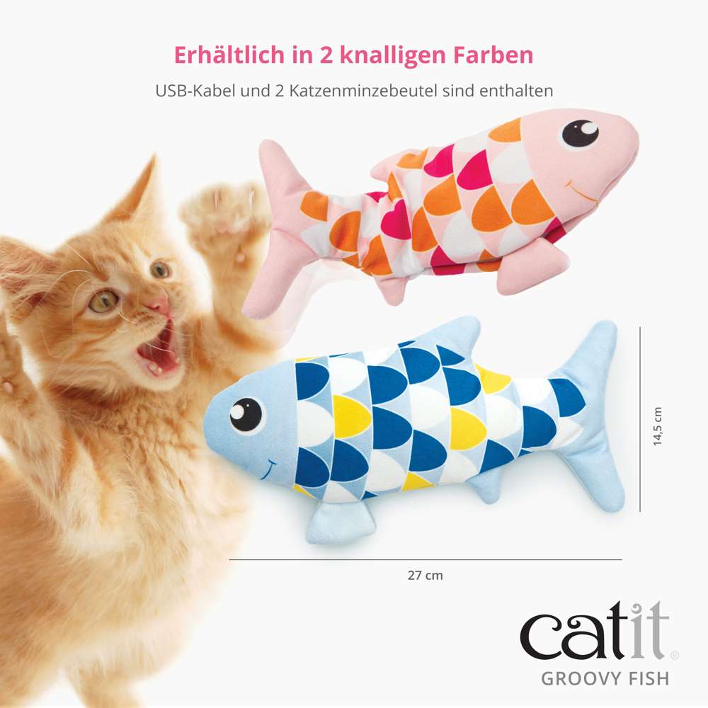 USB-Kabel und 2 Katzenminze-Beutel sind enthalten.