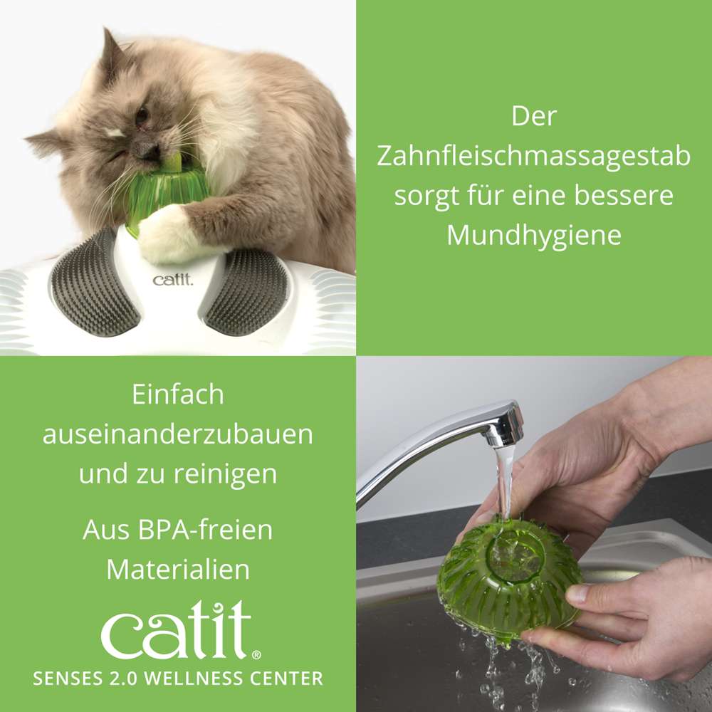 BPA-frei. Einfach auseinanderzubauen und zu reinigen. Der Massagestab sorgt für bessere Mundhygiene.