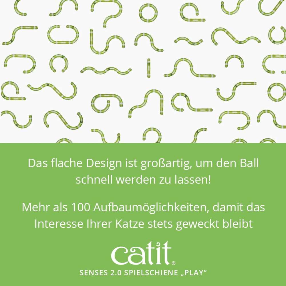 Das flache Design ist großartig, um den Ball schnell werden zu lassen! Mehr als 100 Aufbaumöglichkeiten, damit das Interesse Ihrer Katze stets geweckt bleibt.