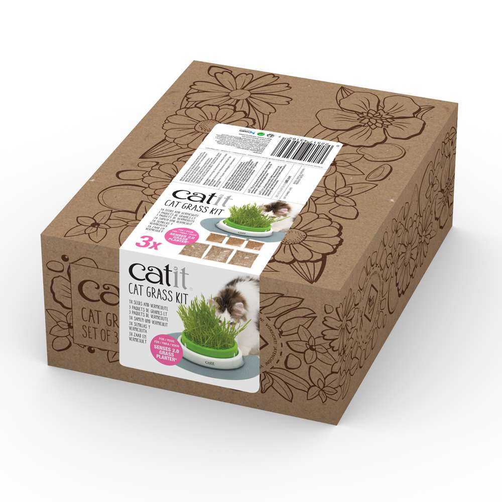 Verpackung des "Catit Senses Katzengrassamenset"