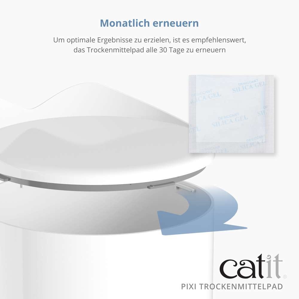 Um optimale Ergebnisse zu erzielen, ist es empfehlenswert, das Trockenmittelpad alle 30 Tage zu erneuern.