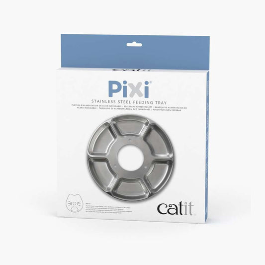 Verpackung von der Catit PIXI Edelstahl-Futterschale für den Catit PIXI Smart-Futterautomaten mit 6 Mahlzeiten
