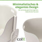 Minimalistisches & elegantes Design mit anmutig geschwungenen, natürlichen Kurven, zwei Ansichten der Katzentoilette.