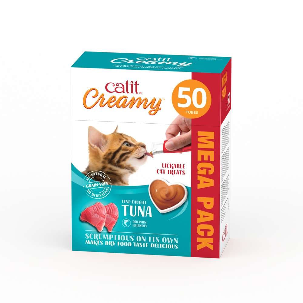 Verpackung vom Catit Creamy 50er-Pack Thunfisch.