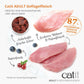 Ideal für eine heranwachsende oder aktive Katze. Anteil am Gesamtproteingehalt 87 % hochwertige tierische Proteine. Nahrhafte frische Leber. Leckeres Hühner- & Putenfleisch. Superfoods.