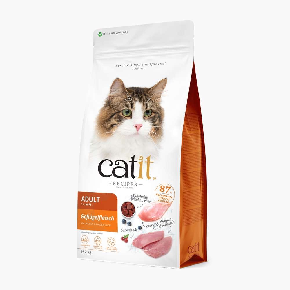 Verpackung des Trockenfutters für Katzen "Catit Recipes – ADULT", 2 kg