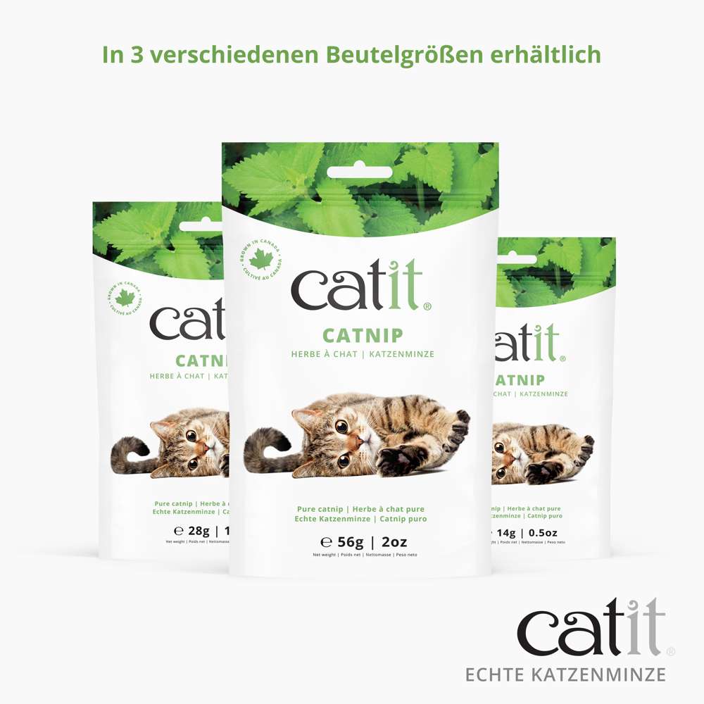 In 3 verschiedenen Beutelgrößen erhältlich: 14 g, 28 g, 56 g.