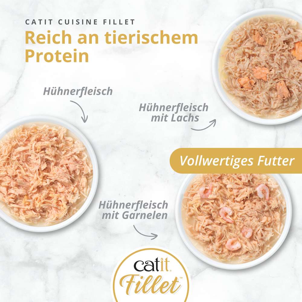 Catit Cuisine Fillet. Reich an tierischem Protein. Vollwertiges Futter. 