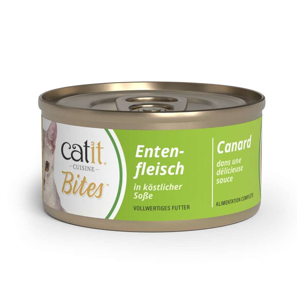 Catit Cuisine Bites Entenfleisch in köstlicher Soße Katzenfutter Dose, vollwertiges Futter für Katzen.