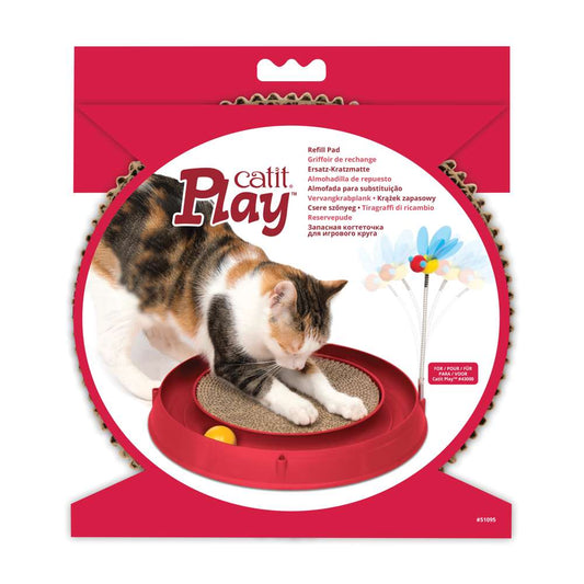 Verpackung von der Catit Play Kratzmatte für Ballspielzeug mit Kratzbrett.