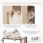 Die perfekte Wahl für deine Katze und für dein Zuhause. Große, vertikale Kratzmatte, die schön in die Seitenwand integriert ist. Geräumiges Versteck mit Memory-Foam-Kissen. Mehrere Plätze, von denen aus deine Katze ihre Umgebung bequem beobachten kann.