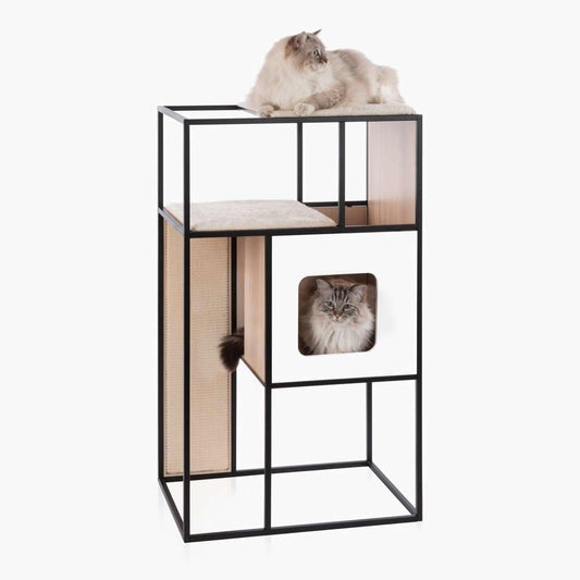 Zwei Katzen befinden sich auf "Catit Vesper Patio, groß"